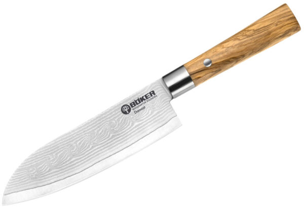 Nóż Santoku Böker Damast Olive