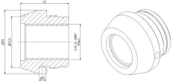 Hamulec wylotowy Sinus Brake stożkowy 1/2x28 - obrazek 3