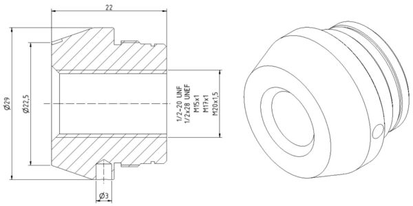 Hamulec wylotowy Sinus Brake stożkowy 1/2x28 - obrazek 4